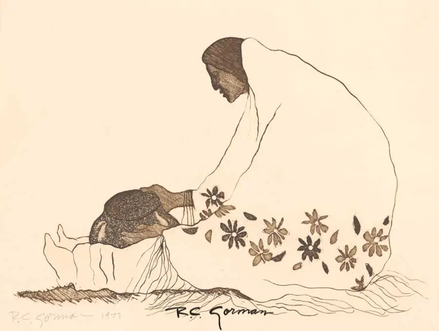 Woman with Flowered Shawl